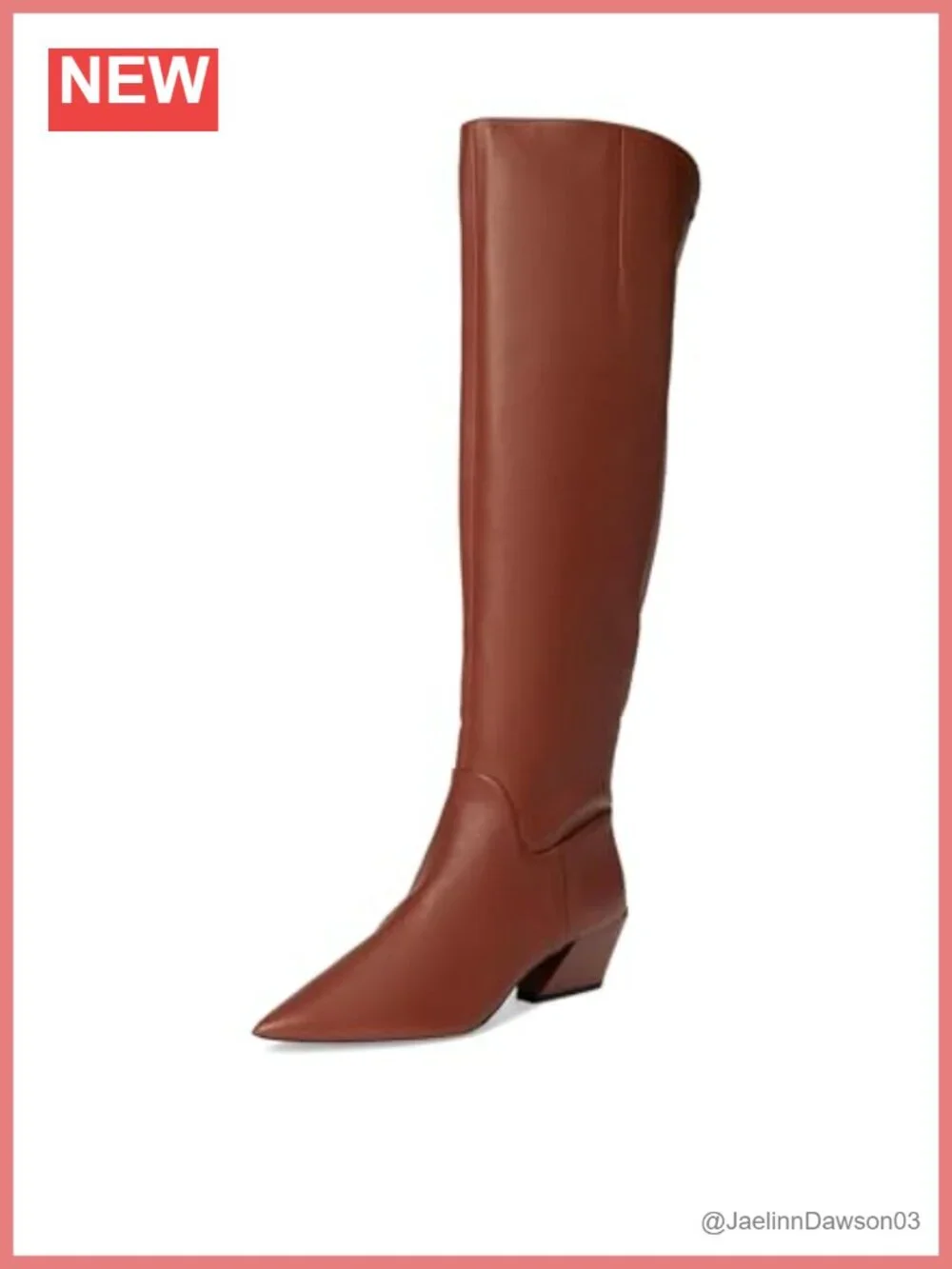 Leather Knee-High Pointed Toe Boots with Side Zip
